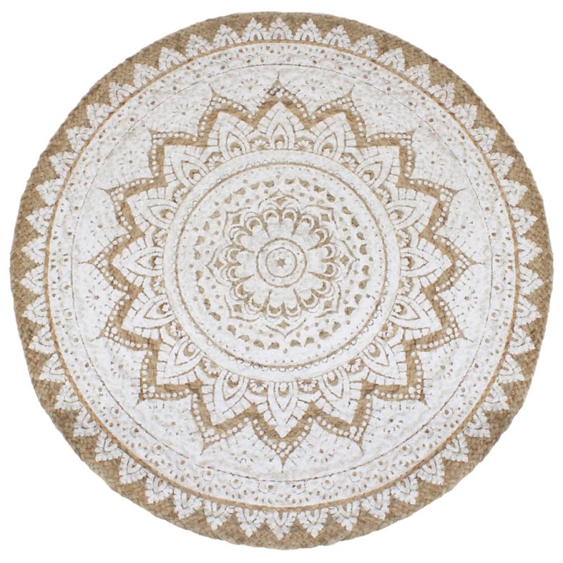 vidaXL Teppich Jute Geflochten Bedruckt 180 cm Rund vidaXL Teppich Jute Geflochten Bedruckt 180 cm Rund