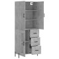 Highboard Betongrau 69,5x34x180 cm Holzwerkstoff Highboard Betongrau 69,5x34x180 cm Holzwerkstoff
