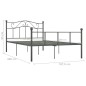 vidaXL Bettgestell Grau Metall 160×200 cm vidaXL Bettgestell Grau Metall 160×200 cm