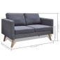 vidaXL Sofa Set 2-Sitzer und 3-Sitzer Stoff Dunkelgrau vidaXL Sofa Set 2-Sitzer und 3-Sitzer Stoff Dunkelgrau
