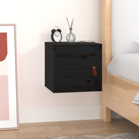 vidaXL Wandschrank Schwarz 31,5x30x30 cm Massivholz Kiefer