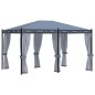 vidaXL Pavillon mit Mückennetze 3x4 m Anthrazit Stahl vidaXL Pavillon mit Mückennetze 3x4 m Anthrazit Stahl