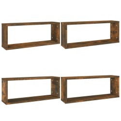 vidaXL Würfelregale 4 Stk. Räuchereiche 60x15x23 cm Holzwerkstoff