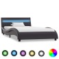 Bettgestell mit LED Schwarz Kunstleder 100x200 cm Bettgestell mit LED Schwarz Kunstleder 100x200 cm
