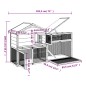 vidaXL Kaninchenstall Grau 185,5x60,5x109,5 cm Massivholz Kiefer vidaXL Kaninchenstall Grau 185,5x60,5x109,5 cm Massivholz Kiefer