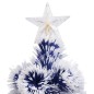 vidaXL Künstlicher Weihnachtsbaum mit LED Weiß & Blau 150 cm Glasfaser vidaXL Künstlicher Weihnachtsbaum mit LED Weiß & Blau 150 cm Glasfaser