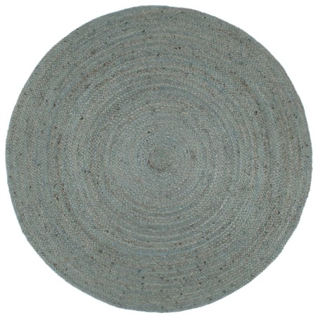 vidaXL Teppich Handgefertigt Jute Rund 210 cm Olivgrün