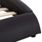 Bettgestell mit LED Schwarz Kunstleder 100x200 cm Bettgestell mit LED Schwarz Kunstleder 100x200 cm