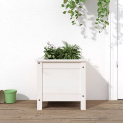 vidaXL Pflanzkübel Weiß 40x40x39 cm Massivholz Kiefer