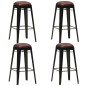 Barhocker 4 Stk. Schwarz Echtleder Barhocker 4 Stk. Schwarz Echtleder