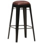 Barhocker 4 Stk. Schwarz Echtleder Barhocker 4 Stk. Schwarz Echtleder