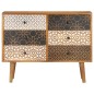 vidaXL Sideboard mit Druckmuster 90×30×70 cm Massivholz Mango vidaXL Sideboard mit Druckmuster 90×30×70 cm Massivholz Mango
