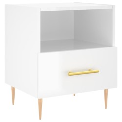 vidaXL Nachttisch Hochglanz-Weiß 40x35x47,5 cm Holzwerkstoff
