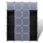 vidaXL Modularer Schrank mit 14 Fächern schwarz/weiß 37x146x180,5cm vidaXL Modularer Schrank mit 14 Fächern schwarz/weiß 37x146x180,5cm