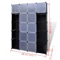 vidaXL Modularer Schrank mit 14 Fächern schwarz/weiß 37x146x180,5cm vidaXL Modularer Schrank mit 14 Fächern schwarz/weiß 37x146x180,5cm