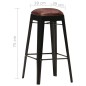 Barhocker 4 Stk. Schwarz Echtleder Barhocker 4 Stk. Schwarz Echtleder