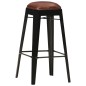 Barhocker 4 Stk. Schwarz Echtleder Barhocker 4 Stk. Schwarz Echtleder