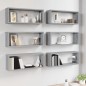 vidaXL Würfelregale 6 Stk. Grau Sonoma 60x15x23 cm Holzwerkstoff vidaXL Würfelregale 6 Stk. Grau Sonoma 60x15x23 cm Holzwerkstoff