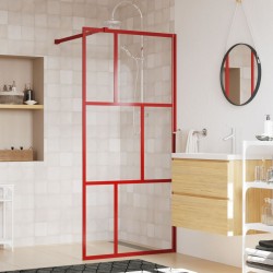 vidaXL Duschwand für Begehbare Dusche mit ESG Klarglas Rot 90x195 cm