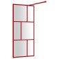 vidaXL Duschwand für Begehbare Dusche mit ESG Klarglas Rot 90x195 cm vidaXL Duschwand für Begehbare Dusche mit ESG Klarglas Rot 90x195 cm