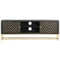 vidaXL TV-Schrank Schwarz Golden 120 x 30 x 40 cm Massivholz Mango vidaXL TV-Schrank Schwarz Golden 120 x 30 x 40 cm Massivholz Mango