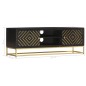 vidaXL TV-Schrank Schwarz Golden 120 x 30 x 40 cm Massivholz Mango vidaXL TV-Schrank Schwarz Golden 120 x 30 x 40 cm Massivholz Mango