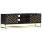 vidaXL TV-Schrank Schwarz Golden 120 x 30 x 40 cm Massivholz Mango vidaXL TV-Schrank Schwarz Golden 120 x 30 x 40 cm Massivholz Mango