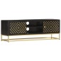 vidaXL TV-Schrank Schwarz Golden 120 x 30 x 40 cm Massivholz Mango vidaXL TV-Schrank Schwarz Golden 120 x 30 x 40 cm Massivholz Mango