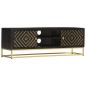vidaXL TV-Schrank Schwarz Golden 120 x 30 x 40 cm Massivholz Mango vidaXL TV-Schrank Schwarz Golden 120 x 30 x 40 cm Massivholz Mango