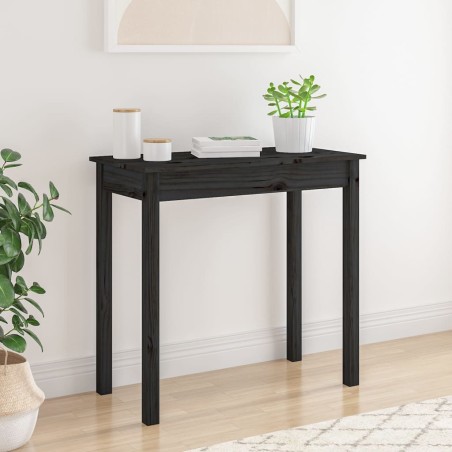 vidaXL Konsolentisch Schwarz 80x40x75 cm Massivholz Kiefer