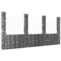 vidaXL Gabionenkorb U-Form mit 4 Säulen Eisen 380x20x200 cm vidaXL Gabionenkorb U-Form mit 4 Säulen Eisen 380x20x200 cm
