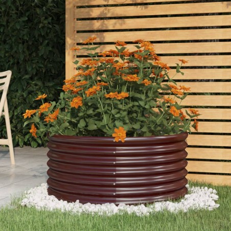 vidaXL Pflanzkübel Pulverbeschichteter Stahl 80x80x36 cm Braun