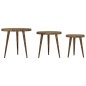 vidaXL 3-tlg. Beistelltisch-Set Dunkelbraun MDF und Eisen vidaXL 3-tlg. Beistelltisch-Set Dunkelbraun MDF und Eisen
