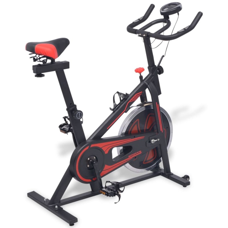 vidaXL Heimtrainer mit Pulsmesser Schwarz und Rot vidaXL Heimtrainer mit Pulsmesser Schwarz und Rot