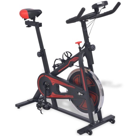 vidaXL Heimtrainer mit Pulsmesser Schwarz und Rot 