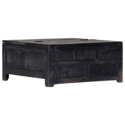 vidaXL Couchtisch Schwarz 65 x 65 x 30 cm Mangoholz Massiv