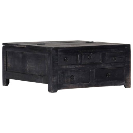vidaXL Couchtisch Schwarz 65 x 65 x 30 cm Mangoholz Massiv