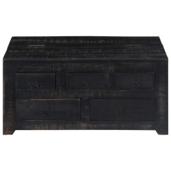 vidaXL Couchtisch Schwarz 65 x 65 x 30 cm Mangoholz Massiv