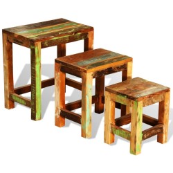 vidaXL Satztisch-Set 3-tlg. Vintage Altholz 