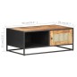 vidaXL Couchtisch 90x50x35 cm Raues Mangoholz und Wiener Geflecht vidaXL Couchtisch 90x50x35 cm Raues Mangoholz und Wiener Geflecht