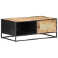 vidaXL Couchtisch 90x50x35 cm Raues Mangoholz und Wiener Geflecht vidaXL Couchtisch 90x50x35 cm Raues Mangoholz und Wiener Geflecht