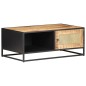 vidaXL Couchtisch 90x50x35 cm Raues Mangoholz und Wiener Geflecht vidaXL Couchtisch 90x50x35 cm Raues Mangoholz und Wiener Geflecht