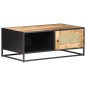 vidaXL Couchtisch 90x50x35 cm Raues Mangoholz und Wiener Geflecht vidaXL Couchtisch 90x50x35 cm Raues Mangoholz und Wiener Geflecht