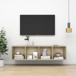 vidaXL TV-Wandschrank Sonoma-Eiche 37x37x142,5 cm Holzwerkstoff