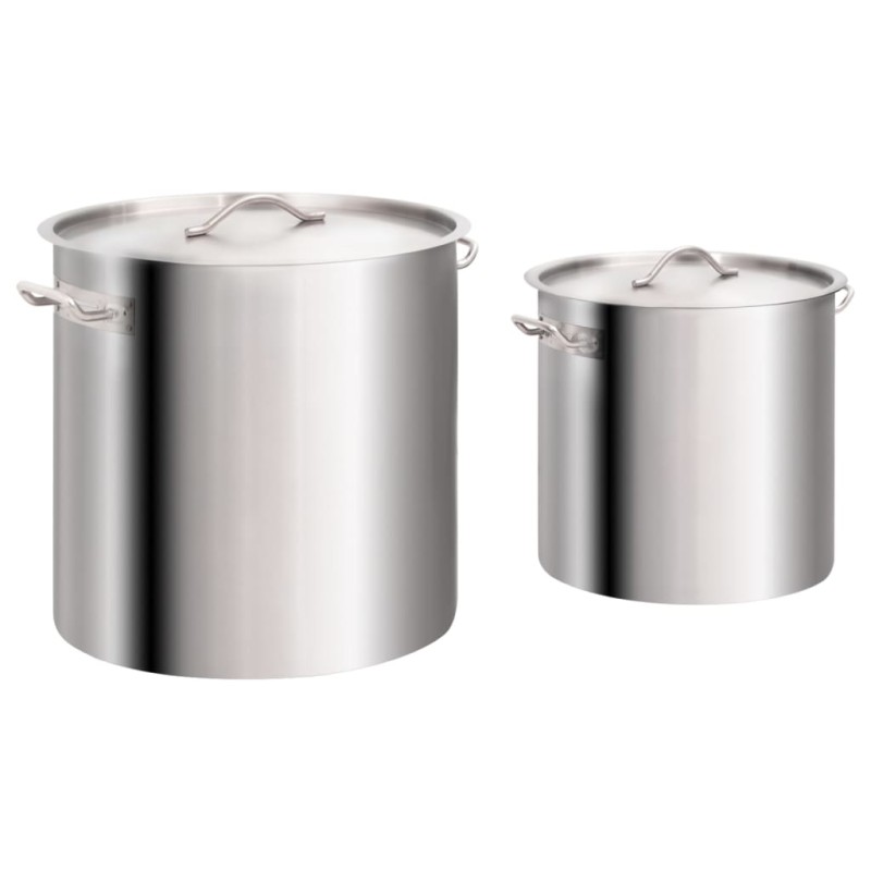 vidaXL 2-tlg. Kochtopf-Set 98/50 L Edelstahl vidaXL 2-tlg. Kochtopf-Set 98/50 L Edelstahl