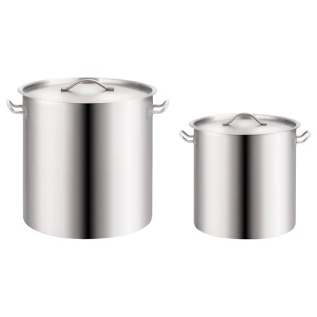 vidaXL 2-tlg. Kochtopf-Set 98/50 L Edelstahl