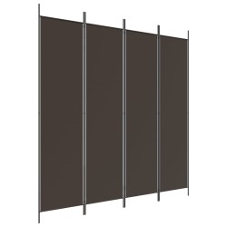 vidaXL 4-tlg. Paravent Braun 200x200 cm Stoff