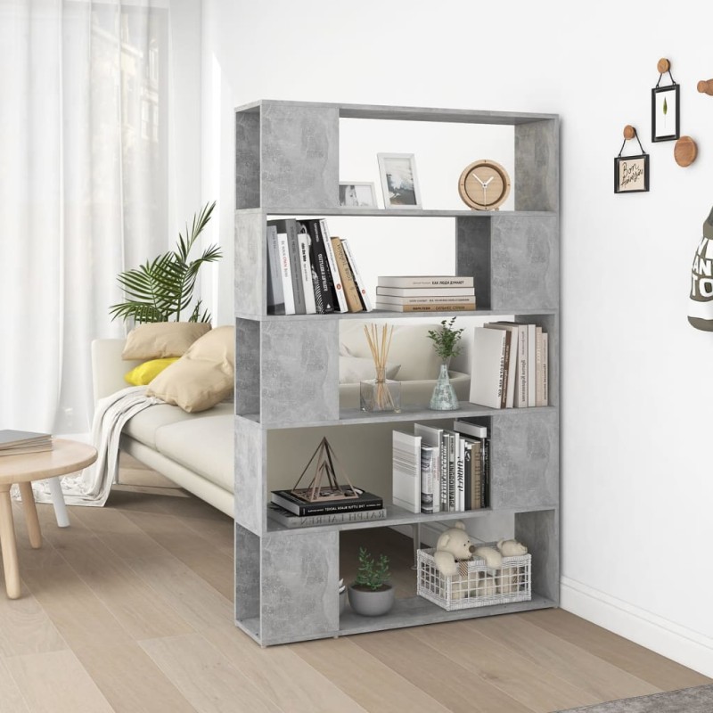 vidaXL Bücherregal Raumteiler Betongrau 100x24x155 cm Holzwerkstoff vidaXL Bücherregal Raumteiler Betongrau 100x24x155 cm Holzwerkstoff