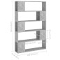 vidaXL Bücherregal Raumteiler Betongrau 100x24x155 cm Holzwerkstoff vidaXL Bücherregal Raumteiler Betongrau 100x24x155 cm Holzwerkstoff