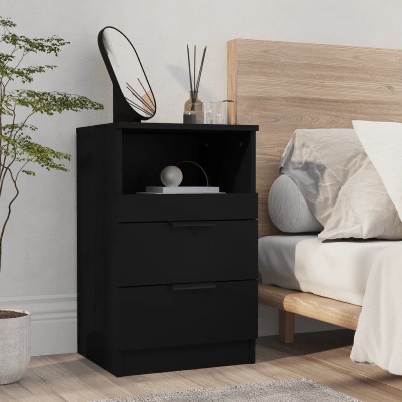 vidaXL Nachttisch Schwarz Holzwerkstoff vidaXL Nachttisch Schwarz Holzwerkstoff